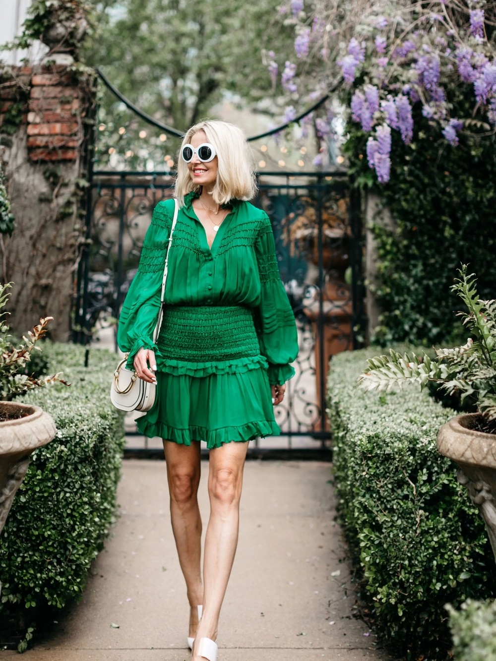 Alexis silk smocked mini dress